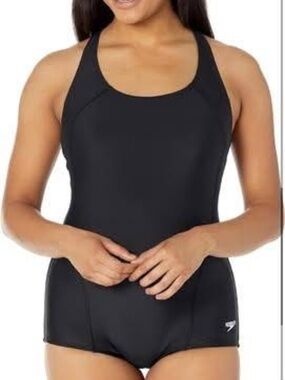 Women's Black Speedo One-Piece Swim Suit - Classic Athletic Fit